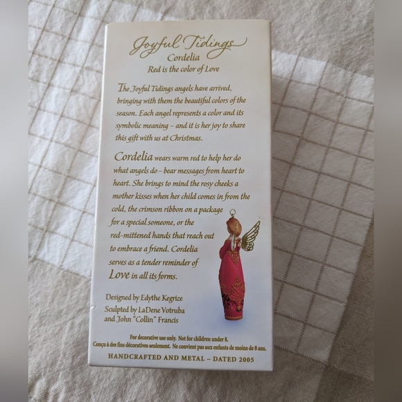 Hallmark 2005 Keepsake Ornament Joyful Tidings Cordelia Red Is Color Of Love NEW - Picture 2 of 4